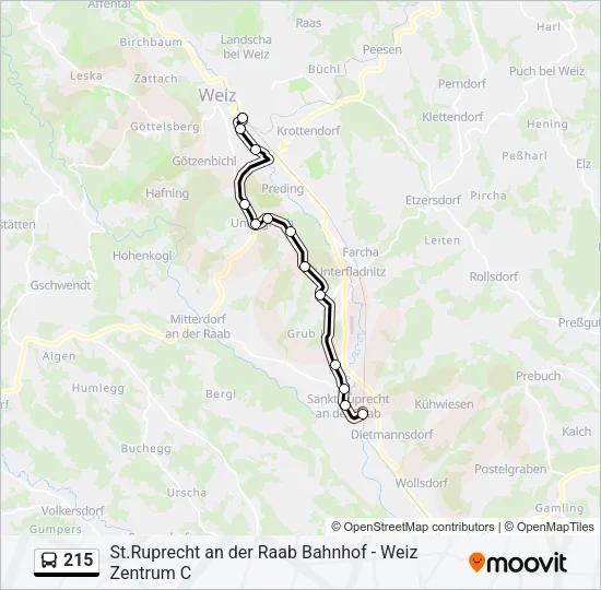 215 Bus Line Map