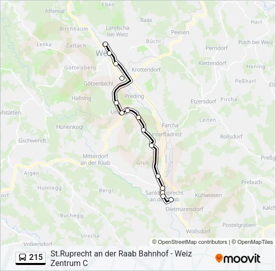 215 Bus Line Map