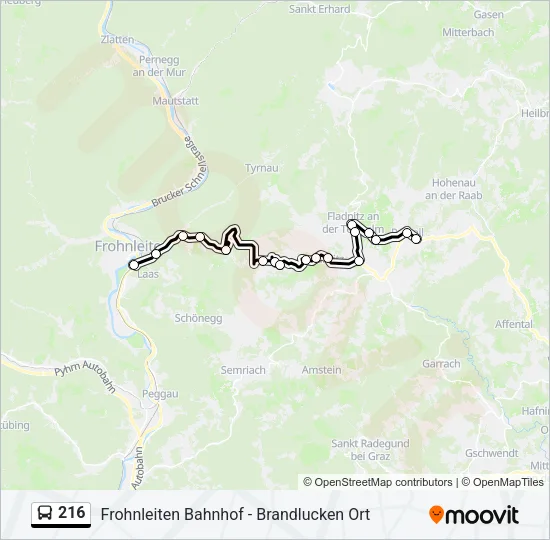 216 Bus Line Map