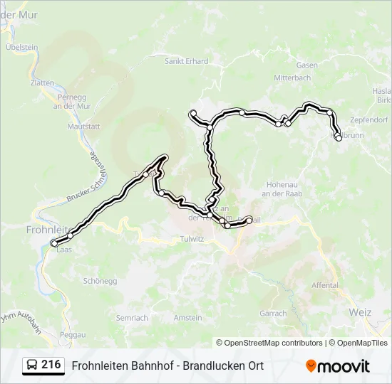 216 Bus Line Map