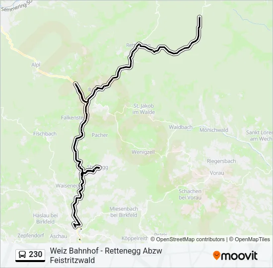 230 Bus Line Map