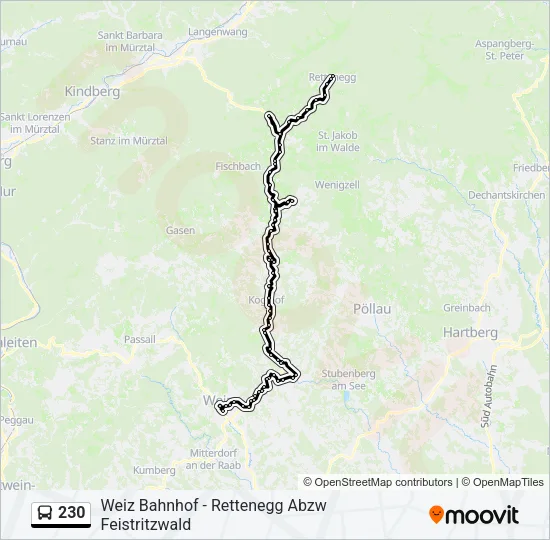 230 Bus Line Map