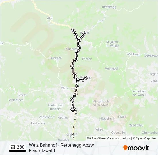 230 Bus Line Map