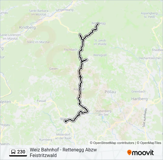 230 Bus Line Map