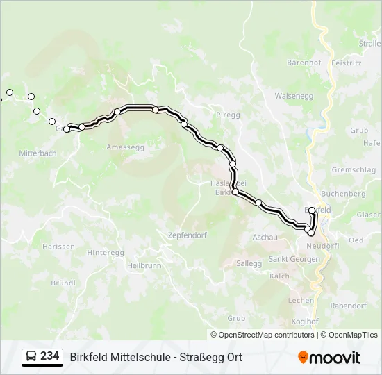 234 Bus Line Map