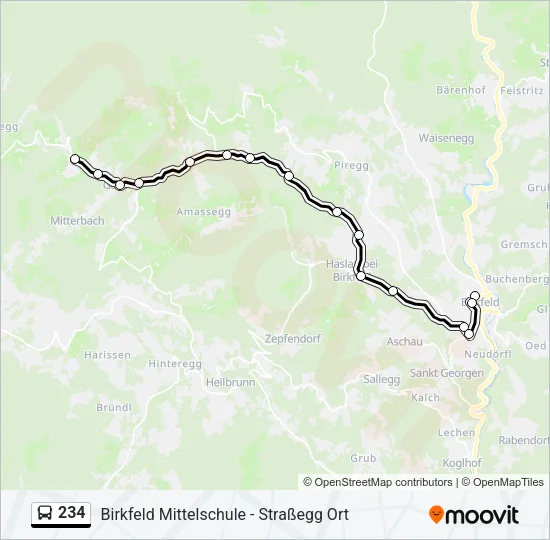 234 Bus Line Map
