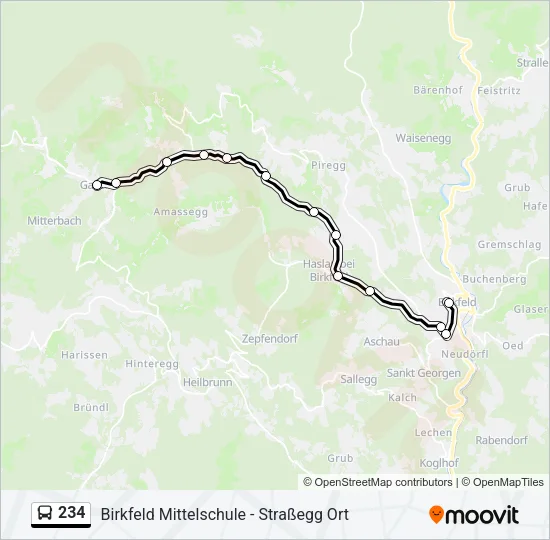 234 Bus Line Map