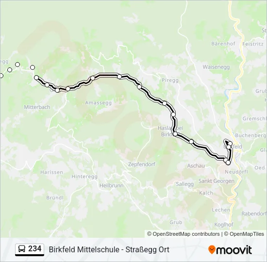 234 Bus Line Map