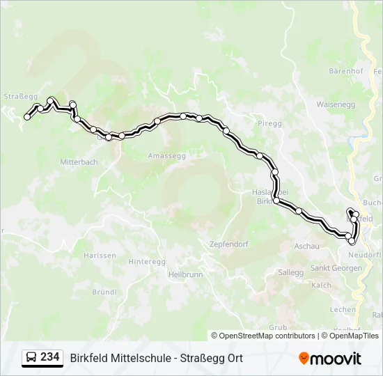 234 Bus Line Map