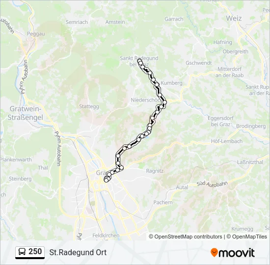 250 Bus Line Map