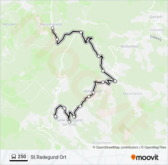 250 Bus Line Map