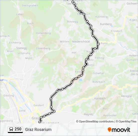 250 Bus Line Map