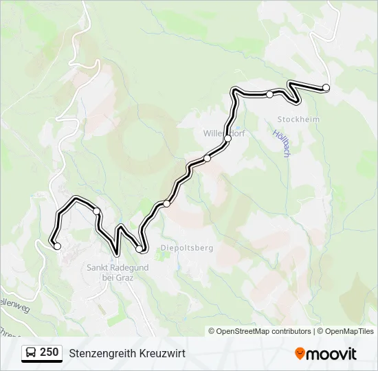 250 Bus Line Map
