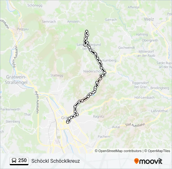 250 Bus Line Map