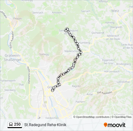 250 Bus Line Map