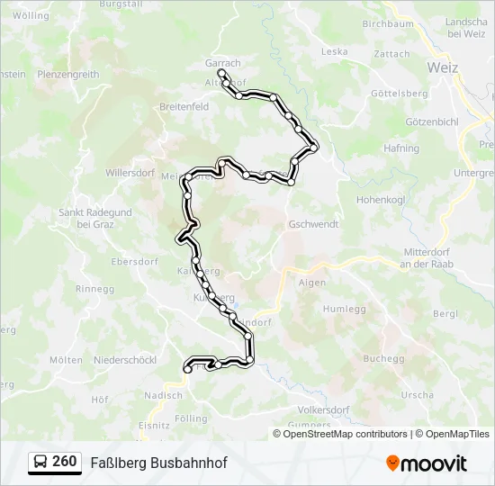 260 Bus Line Map