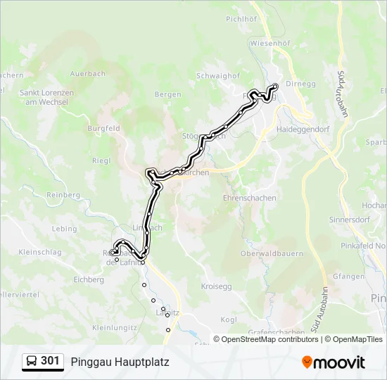 301 Bus Line Map