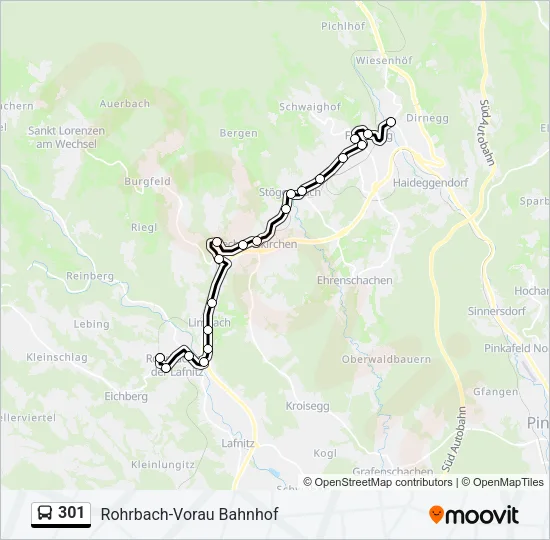 301 Bus Line Map