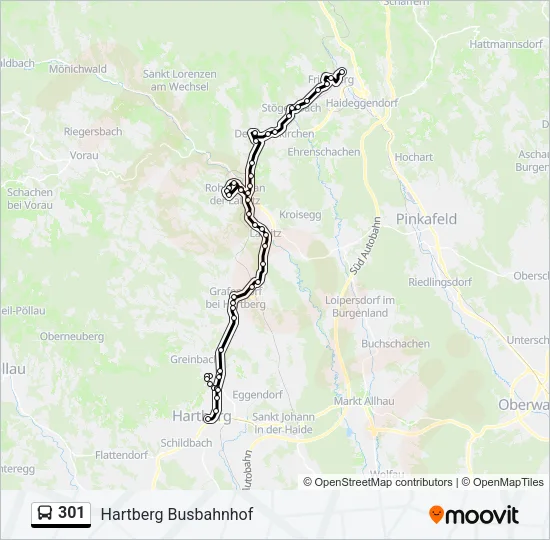 301 Bus Line Map