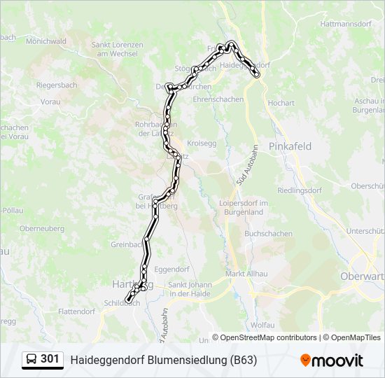 301 bus Line Map