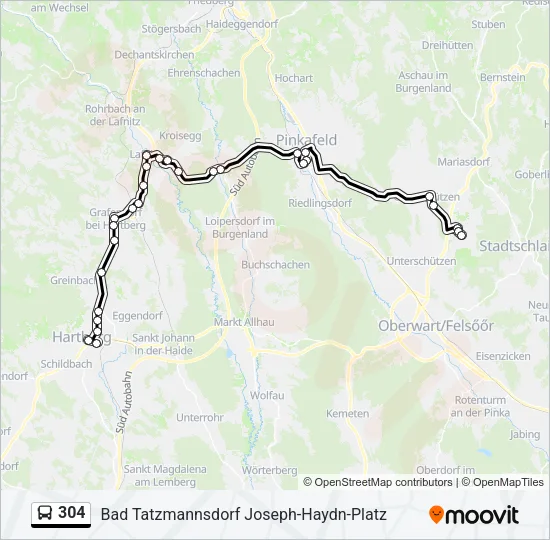 304 Bus Line Map