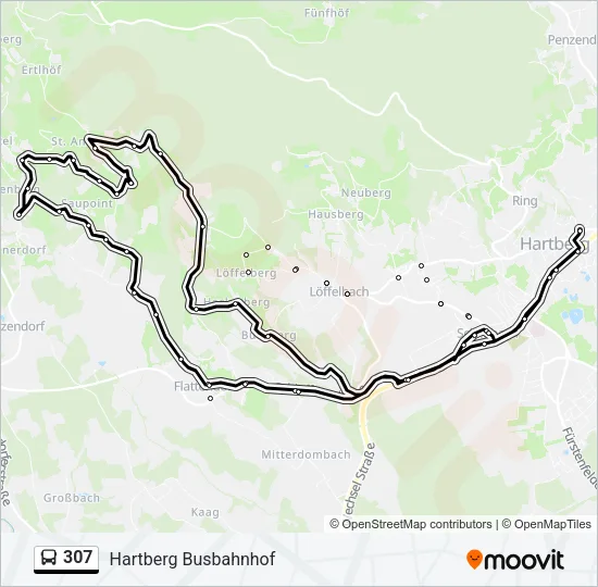 307 Bus Line Map