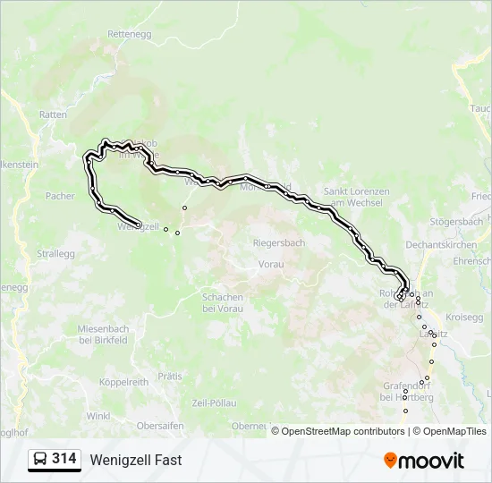 314 Bus Line Map