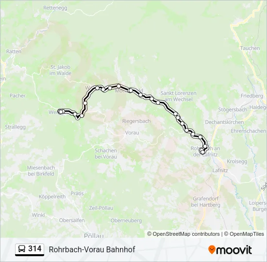 314 Bus Line Map