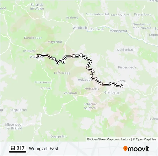 317 Bus Line Map