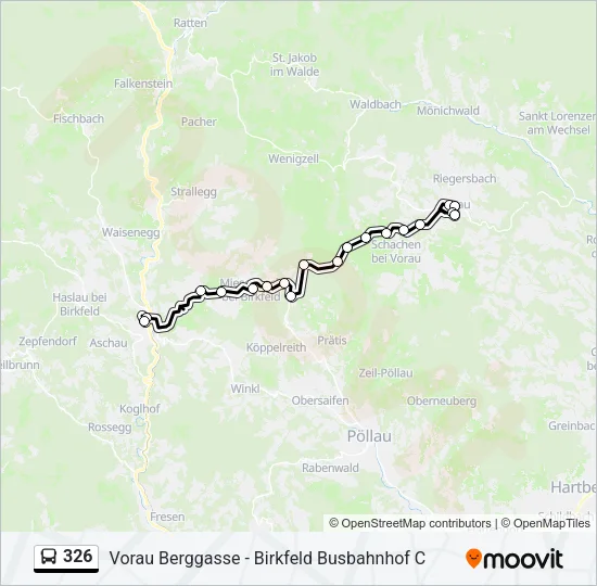 326 Bus Line Map