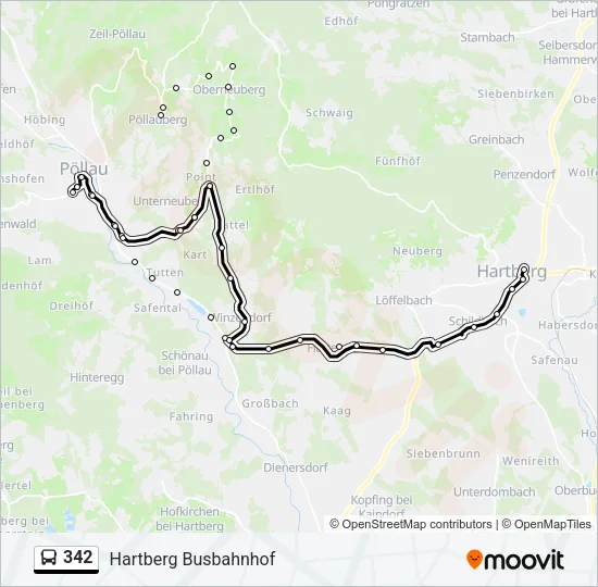 342 Bus Line Map