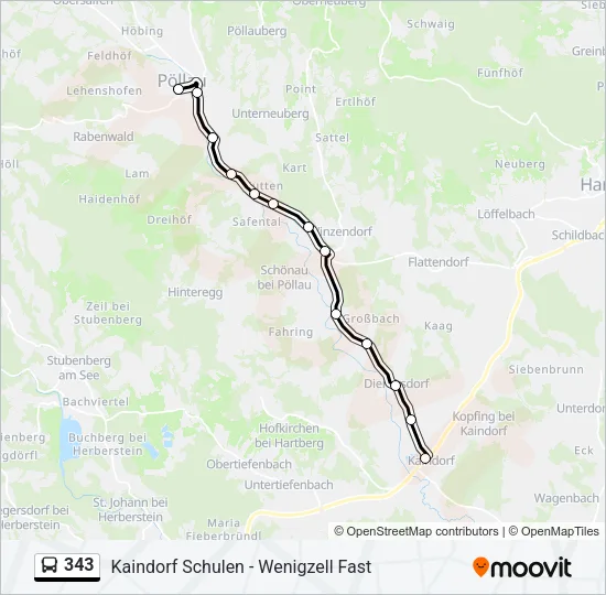343 Bus Line Map