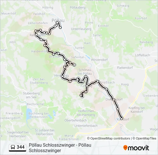 344 Bus Line Map