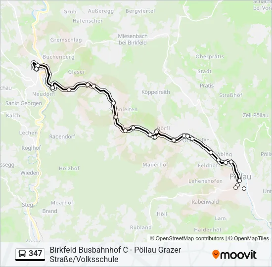 347 Bus Line Map