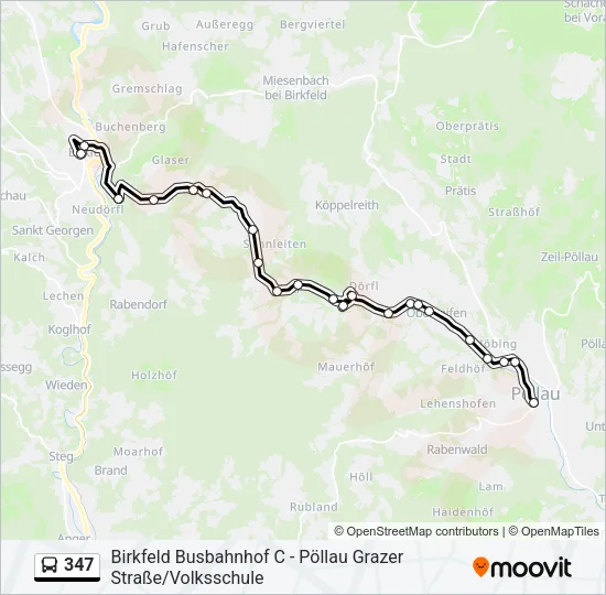 347 Bus Line Map