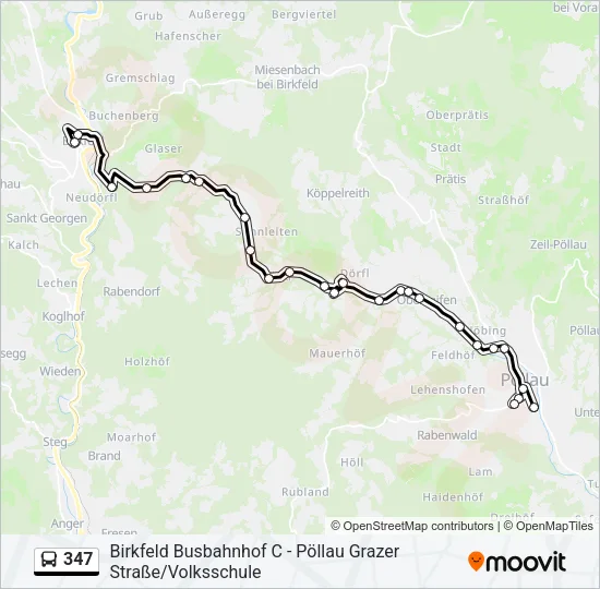 347 Bus Line Map