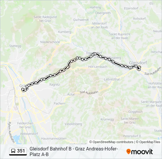 351 Bus Line Map