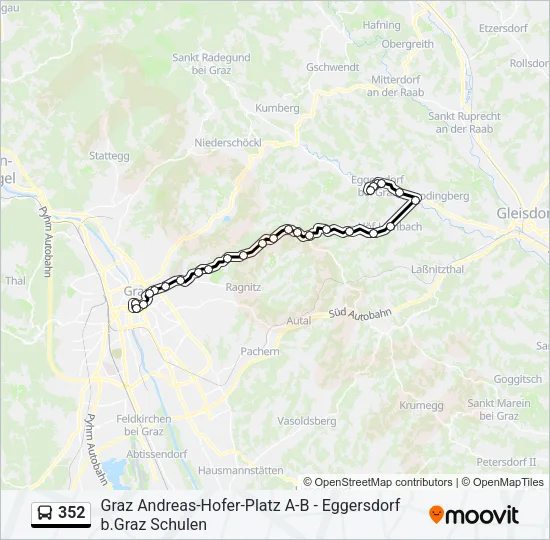 352 Bus Line Map