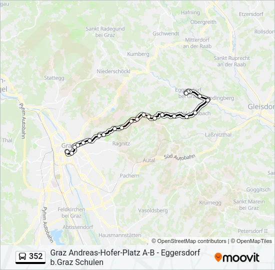 352 Bus Line Map