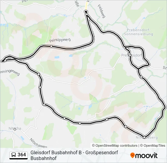 364 Bus Line Map