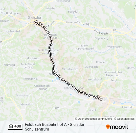 400 Bus Line Map