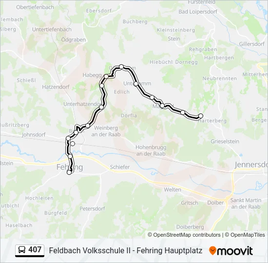 407 Bus Line Map