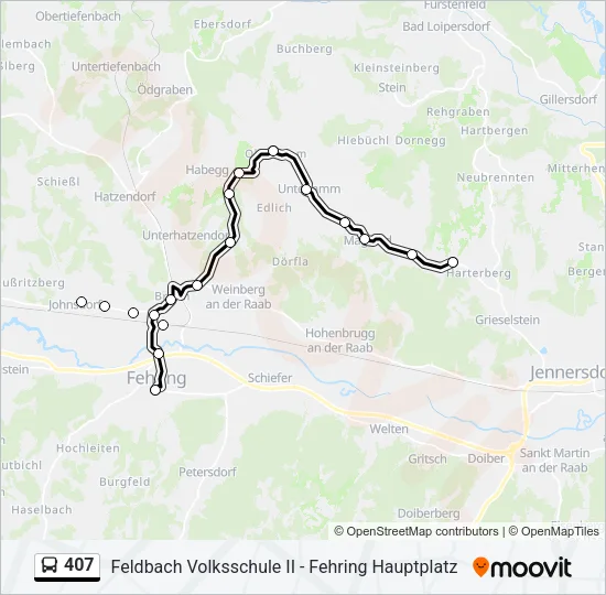 407 Bus Line Map