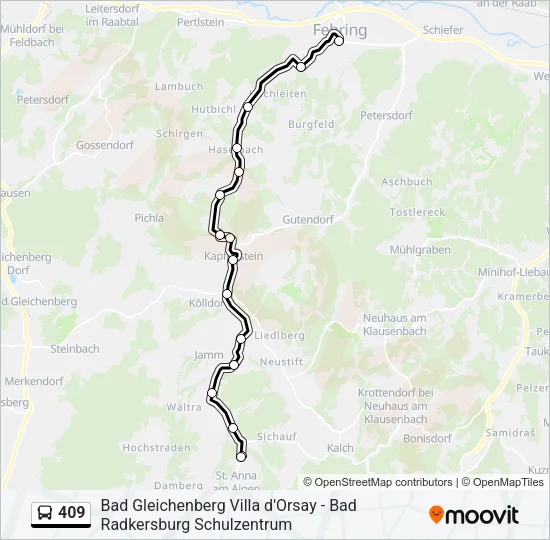 409 Bus Line Map