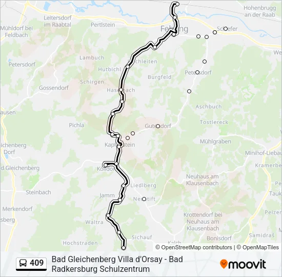 409 Bus Line Map