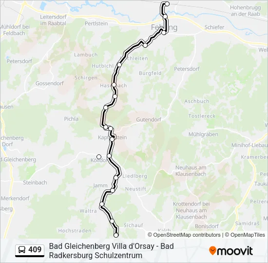 409 Bus Line Map