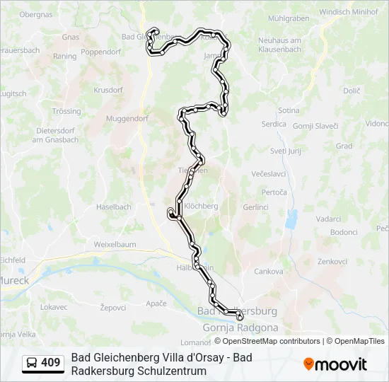 409 Bus Line Map
