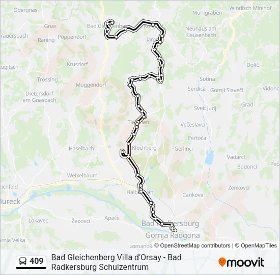 409 Bus Line Map