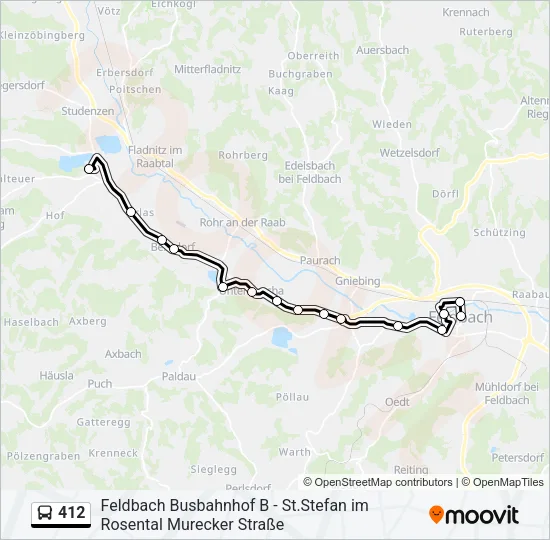 412 Bus Line Map