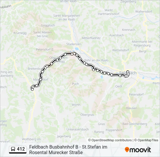 412 Bus Line Map